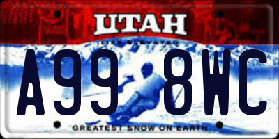 UT license plate A998WC
