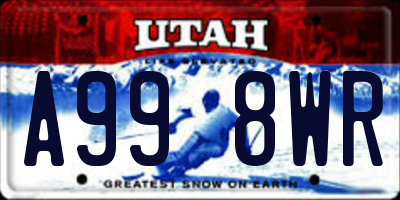 UT license plate A998WR