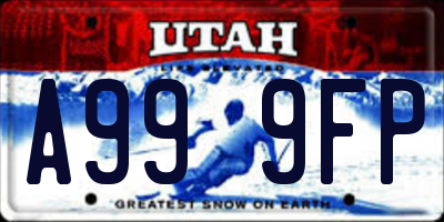 UT license plate A999FP