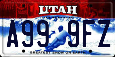UT license plate A999FZ