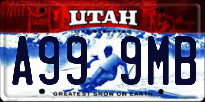 UT license plate A999MB
