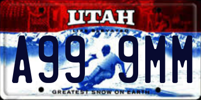 UT license plate A999MM