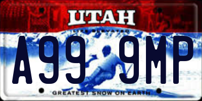 UT license plate A999MP