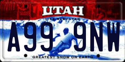 UT license plate A999NW