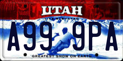 UT license plate A999PA