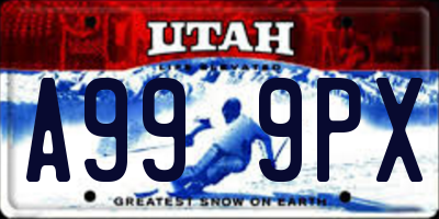 UT license plate A999PX