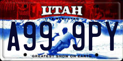 UT license plate A999PY