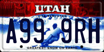 UT license plate A999RH