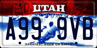 UT license plate A999VB