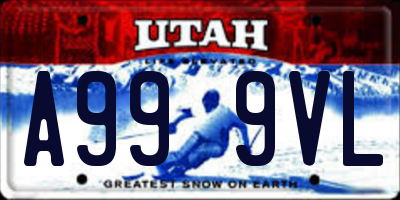 UT license plate A999VL