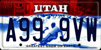 UT license plate A999VW