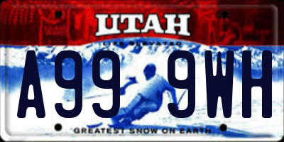 UT license plate A999WH
