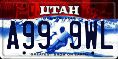 UT license plate A999WL