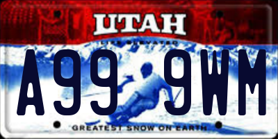 UT license plate A999WM