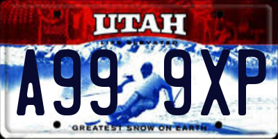 UT license plate A999XP