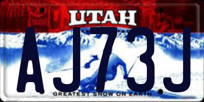 UT license plate AJ73J
