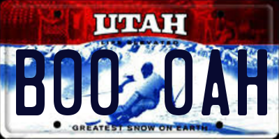 UT license plate B000AH