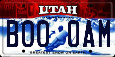 UT license plate B000AM