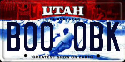 UT license plate B000BK