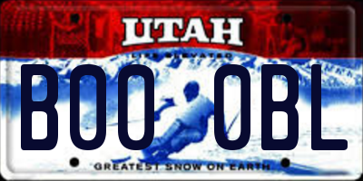 UT license plate B000BL