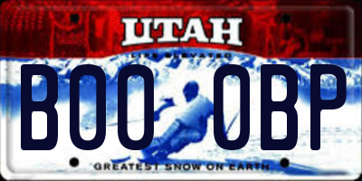 UT license plate B000BP