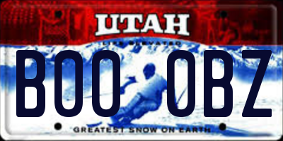 UT license plate B000BZ