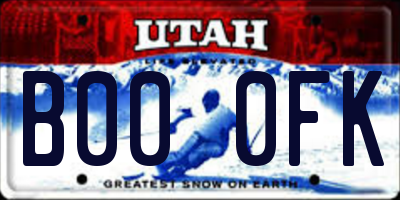 UT license plate B000FK