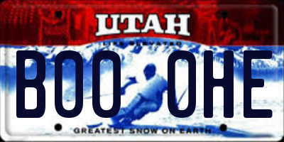 UT license plate B000HE