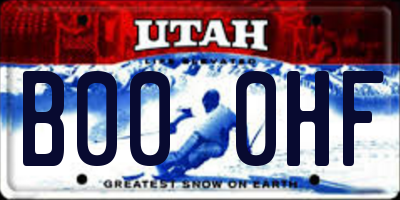 UT license plate B000HF