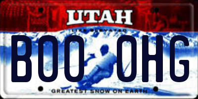 UT license plate B000HG