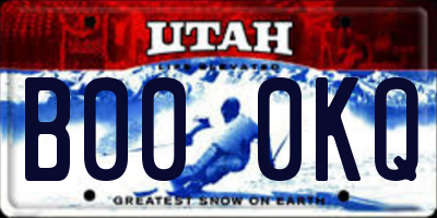 UT license plate B000KQ