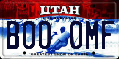 UT license plate B000MF