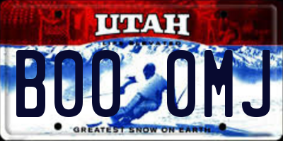 UT license plate B000MJ