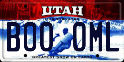 UT license plate B000ML