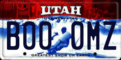 UT license plate B000MZ