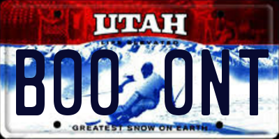 UT license plate B000NT