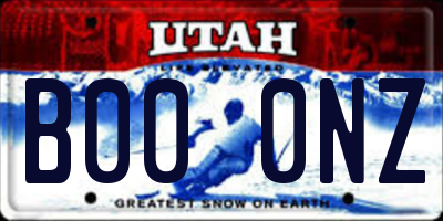 UT license plate B000NZ
