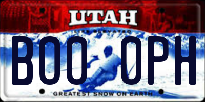 UT license plate B000PH