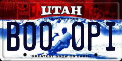 UT license plate B000PI