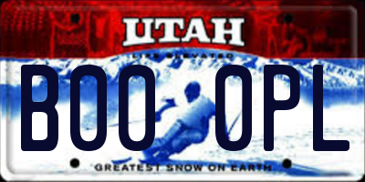 UT license plate B000PL