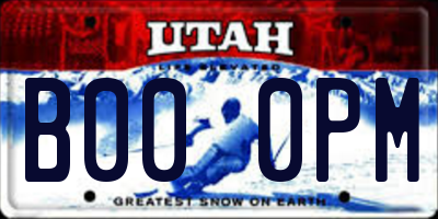 UT license plate B000PM