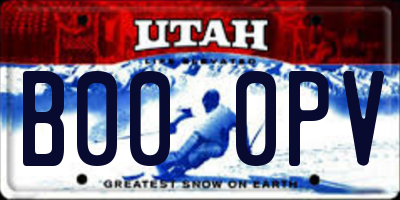 UT license plate B000PV