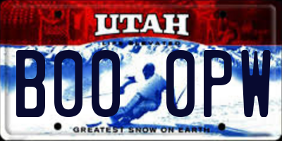 UT license plate B000PW
