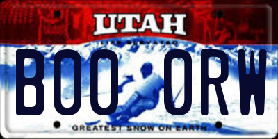 UT license plate B000RW