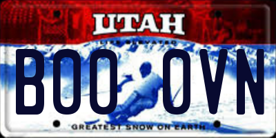 UT license plate B000VN
