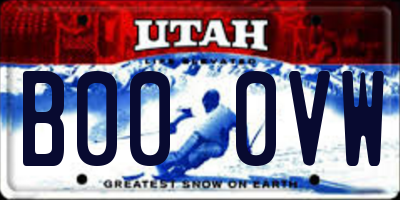 UT license plate B000VW