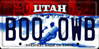 UT license plate B000WB