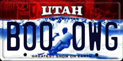 UT license plate B000WG