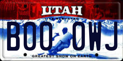 UT license plate B000WJ