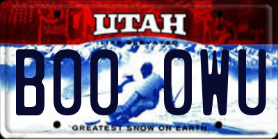 UT license plate B000WU